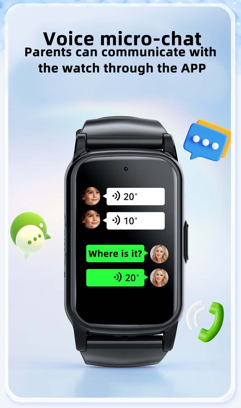 VS06 Health Safe Care with GPS, WiFi Location, SOS Emergency One-click Health Monitoring with Fall Detection Kids Smart Watch